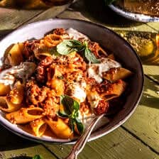 Crockpot Brown Butter Tomato and Ricotta Pasta | halfbakedharvest.com