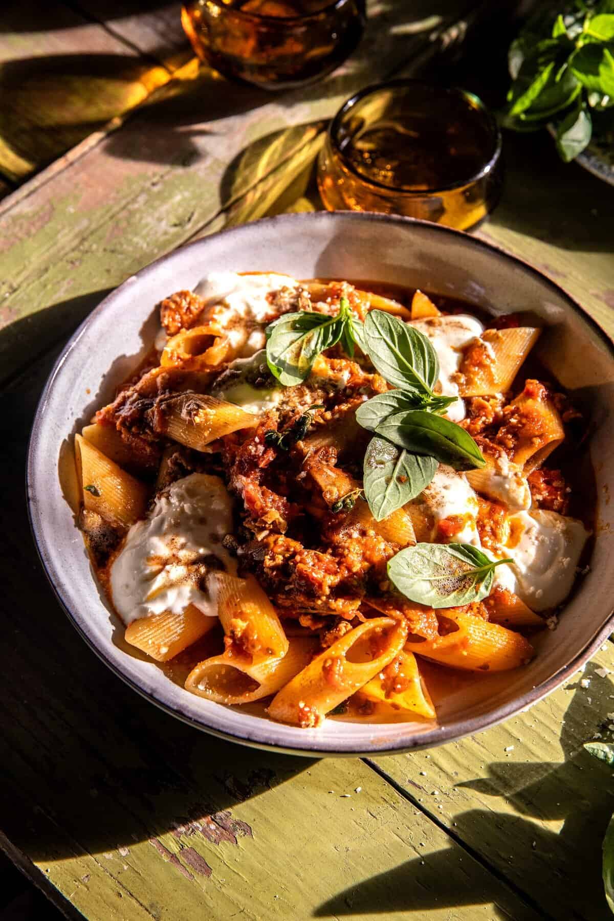 Crockpot Brown Butter Tomato and Ricotta Pasta | halfbakedharvest.com