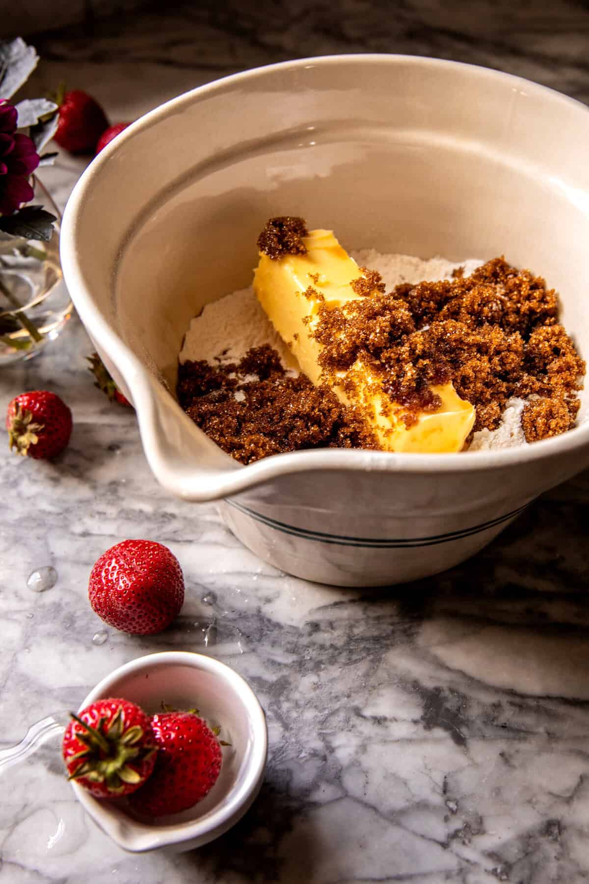 Frosted Soft Brown Sugar Strawberry Bars | halfbakedharvest.com