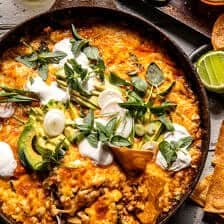 Skillet Mexican Tomatillo Chicken and Rice | halfbakedharvest.com