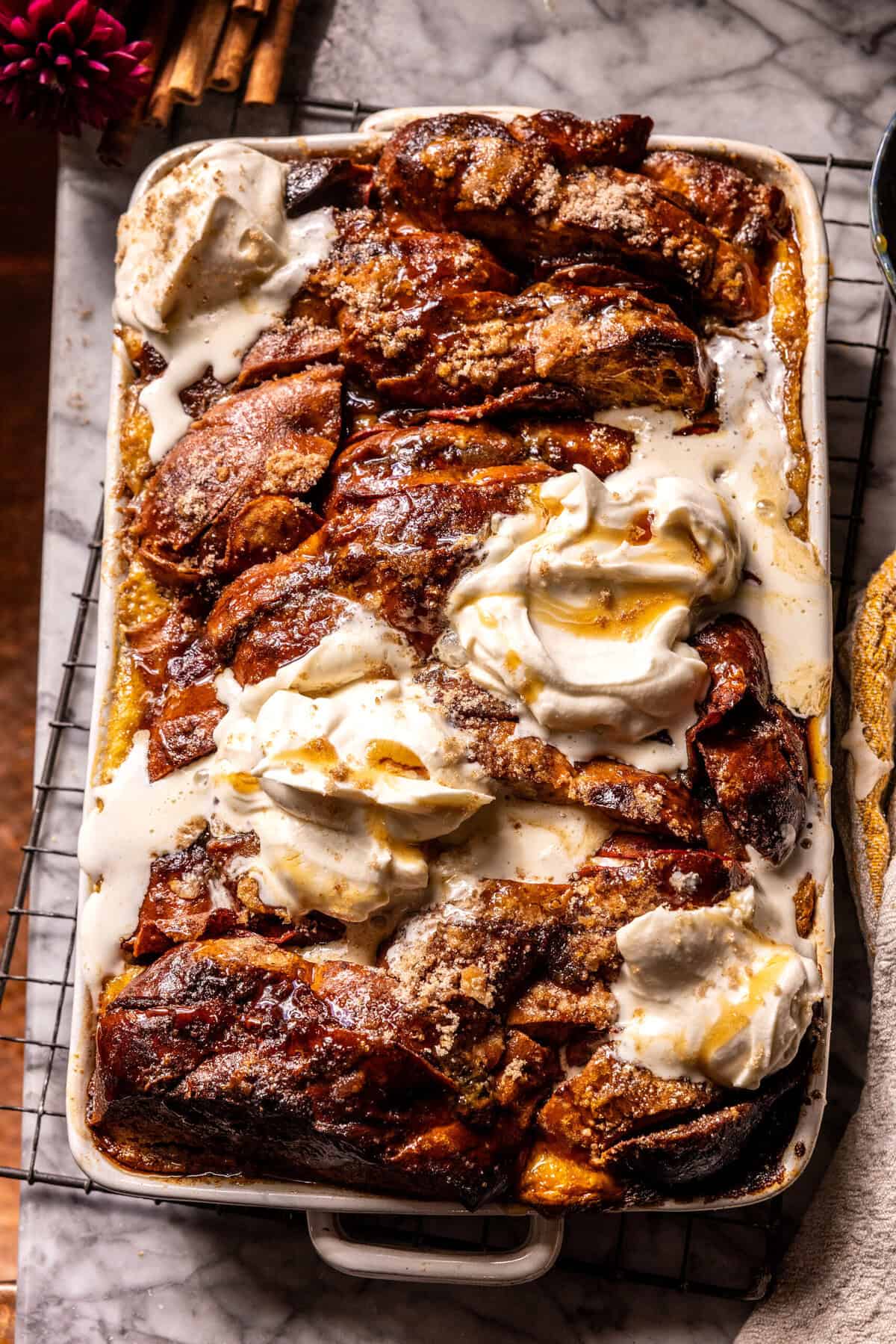 Baked Cinnamon Apple Butter French Toast | halfbakedharvest.com