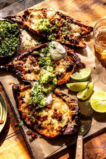 Chipotle Beef Sweet Potato Skins - halfbakedharvest.com