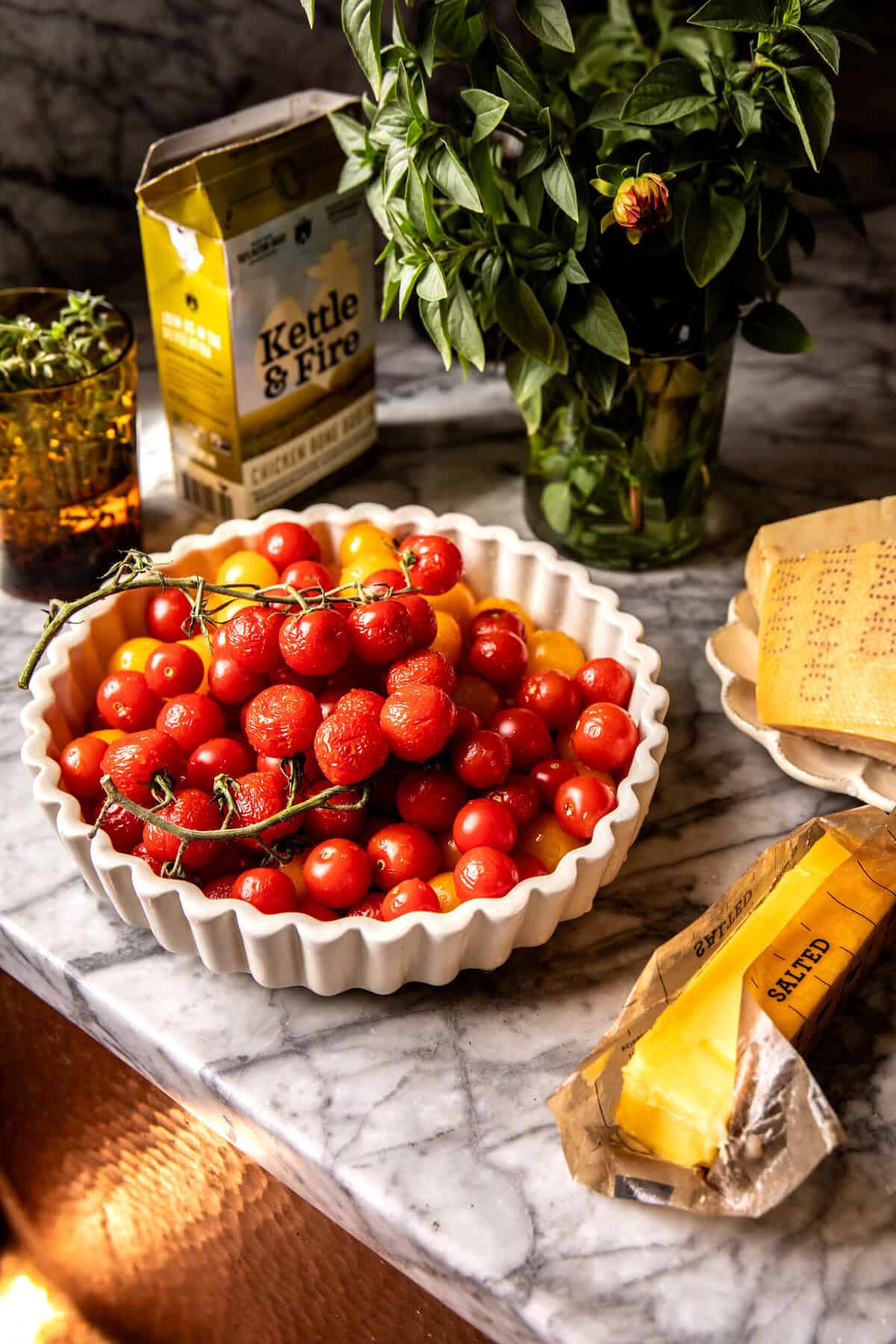 Skillet Tomato Cheddar Chicken Pot Pie | halfbakedharvest.com