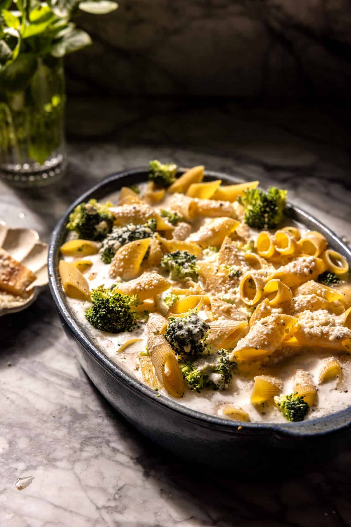 Dump and Bake Chicken Alfredo Noodle Casserole | halfbakedharvest.com