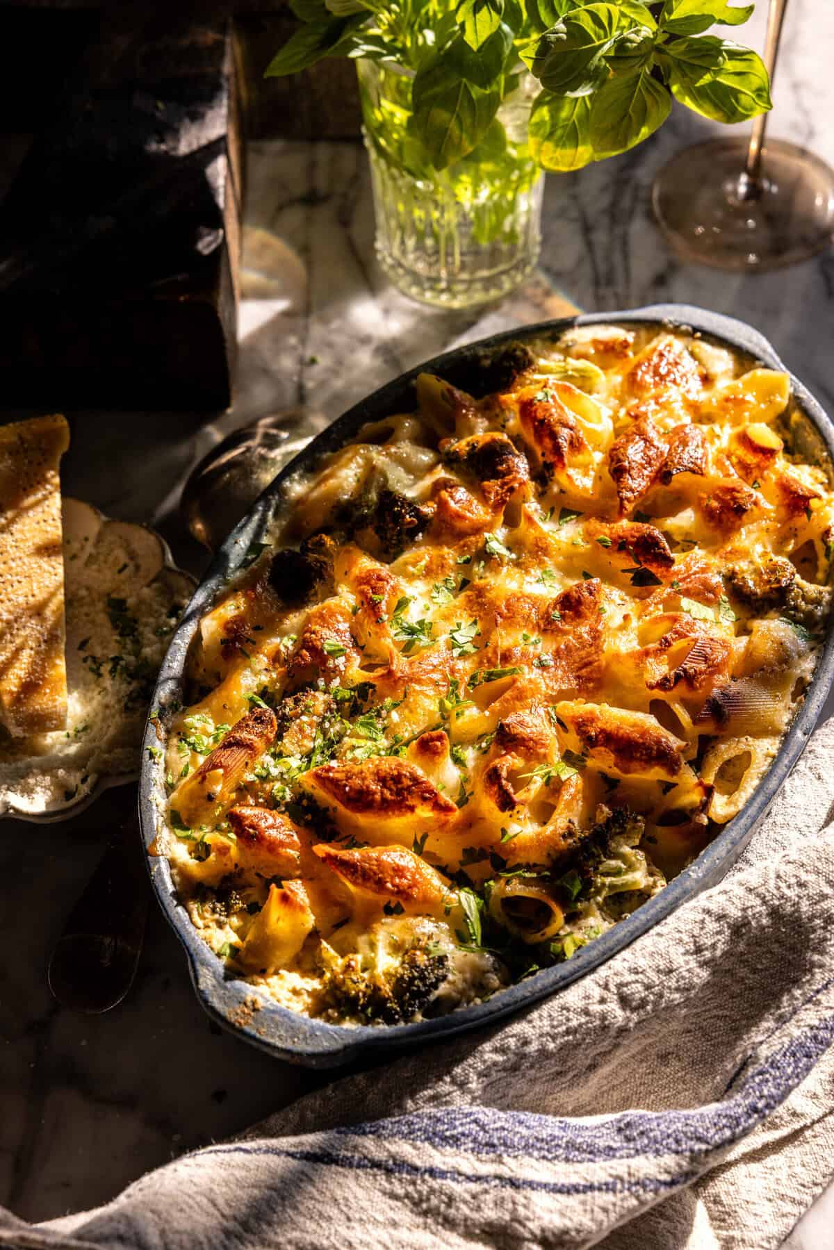 Dump and Bake Chicken Alfredo Noodle Casserole | halfbakedharvest.com