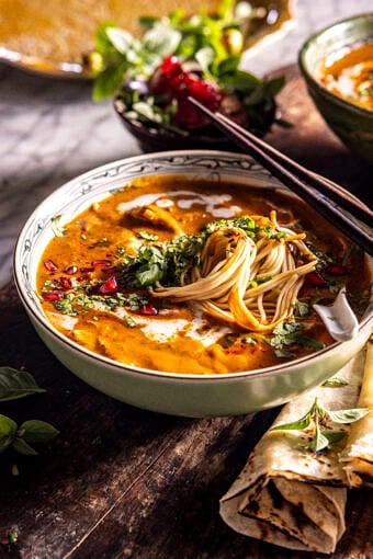 Thai Red Curry Chicken Noodle Soup | halfbakedharvest.com