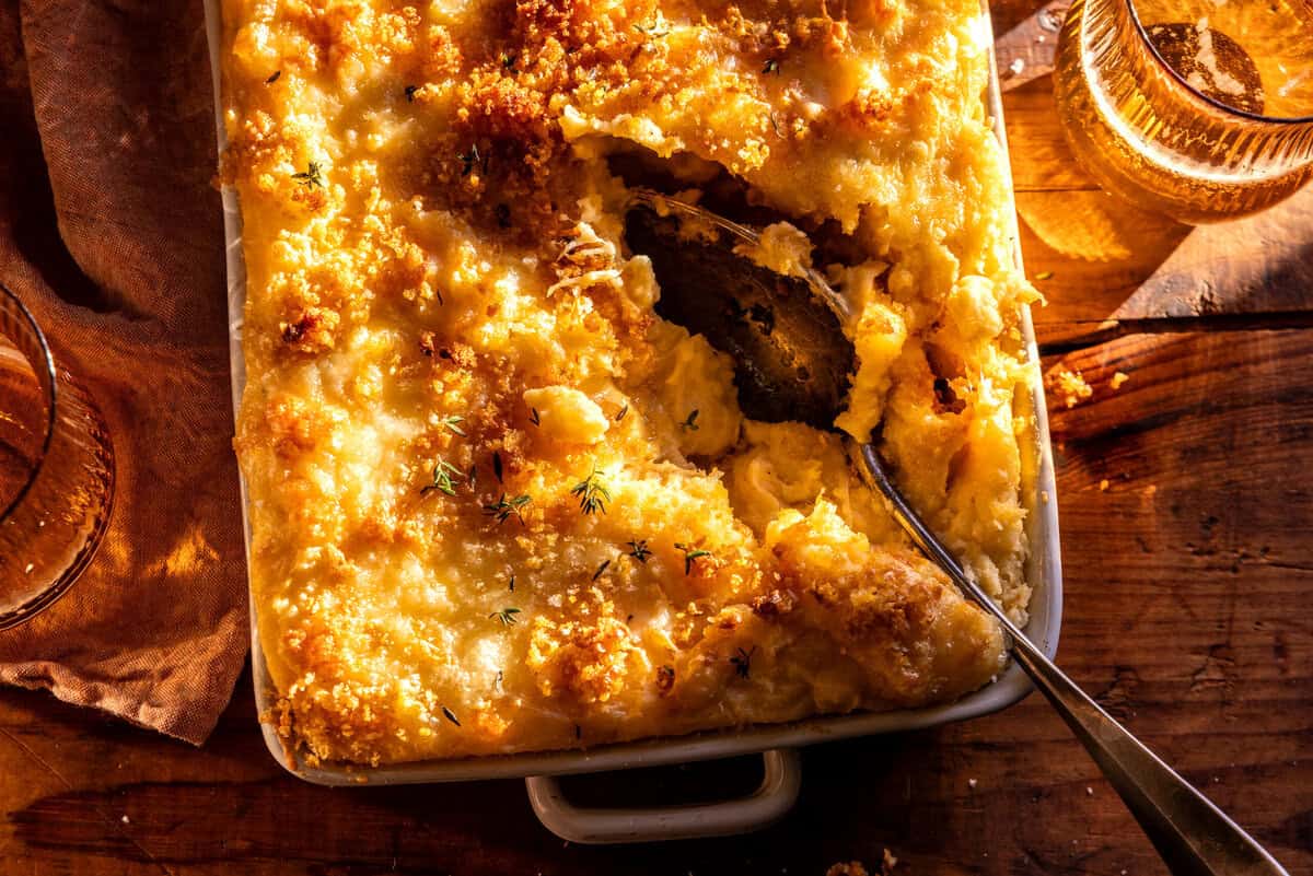 Cheesy Mashed Potato Casserole | halfbakedharvest.com