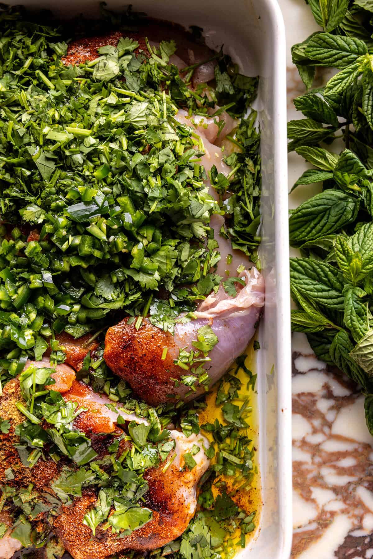 Peruvian Chicken with Creamy Green Sauce | halfbakedharveest.com