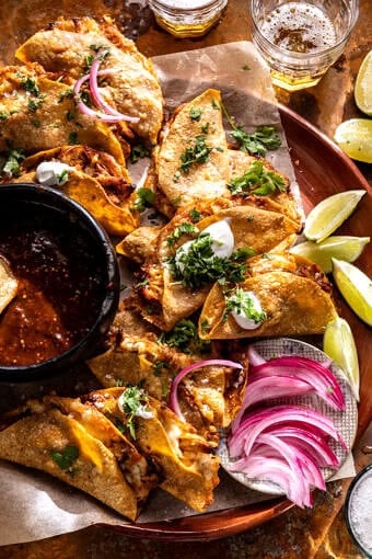 Crispy Mini Chipotle Chicken Tacos | halfbakedharvest.com