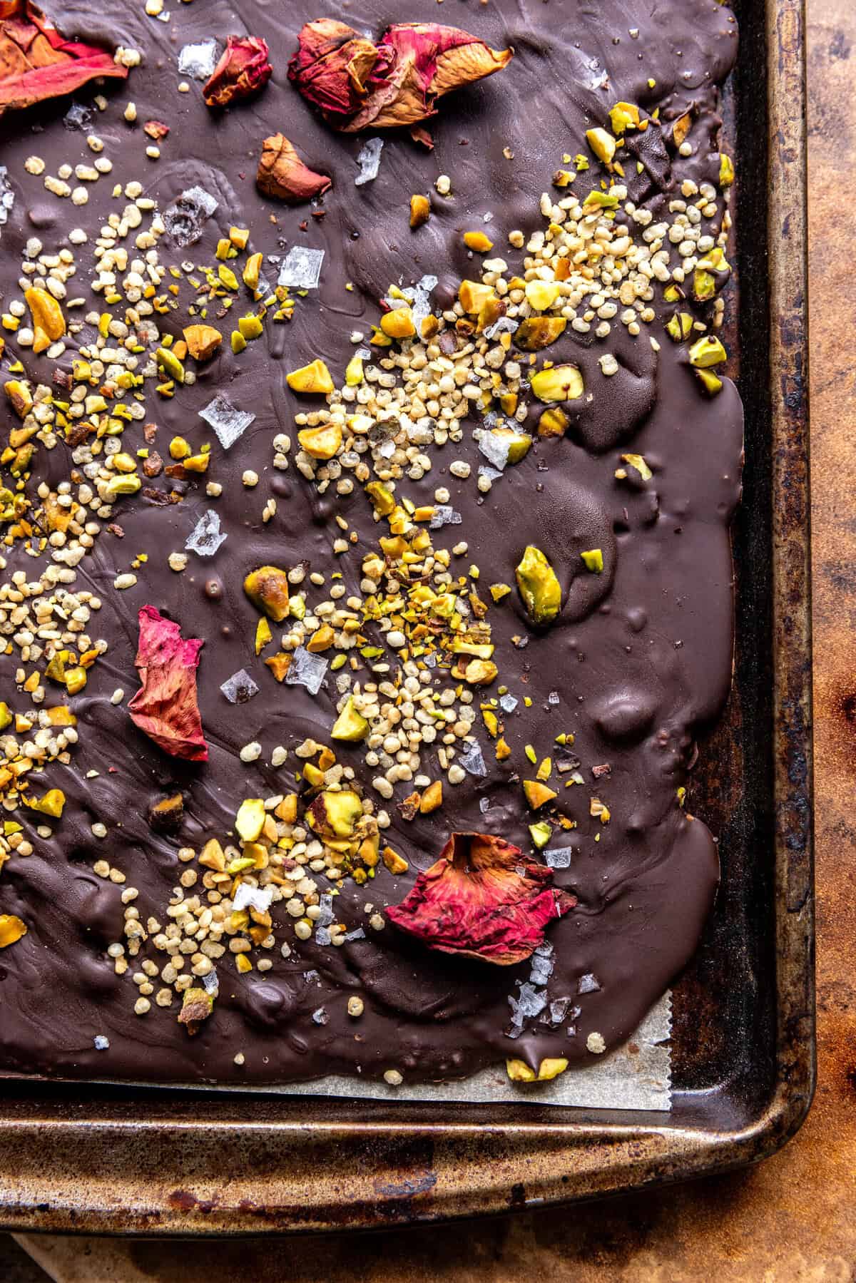 Dark Chocolate Banana Bark with Puffed Quinoa | halfbakedharvest.com