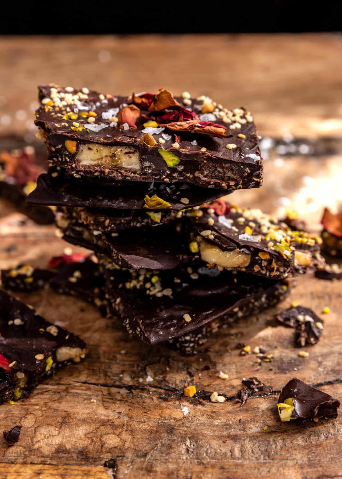 Dark Chocolate Banana Bark with Puffed Quinoa | halfbakedharvest.com