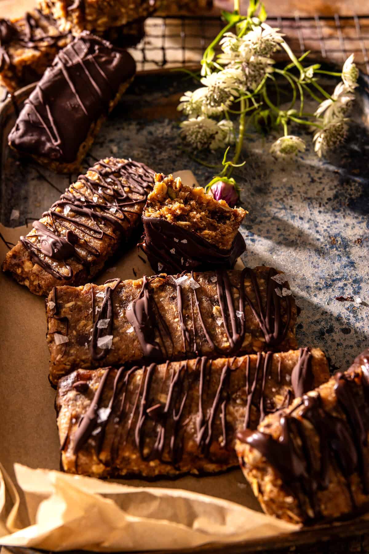 No Bake Chocolate Peanut Butter Cookie Bars | halfbakedharvest.com