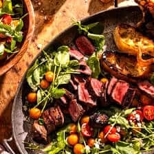 Honey Soy Steak with Cherry Tomato Salad | halfbakedharvest.com