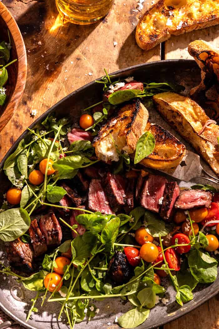 Honey Soy Steak with Cherry Tomato Salad | halfbakedharvest.com