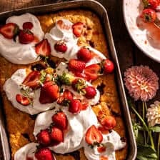 Strawberry Jam Shortcake Sheet Cake | halfbakedharvest.com